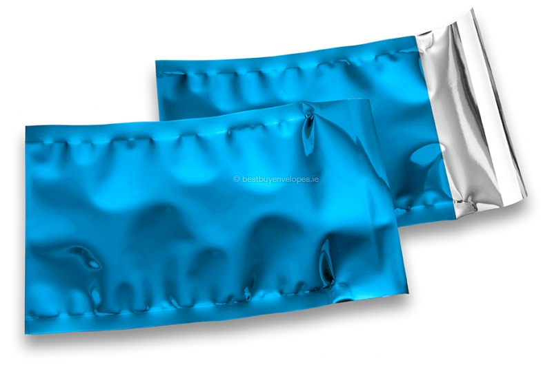 Coloured metallic foil envelopes blue - 114 x 162 mm