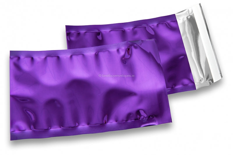 Coloured metallic foil envelopes purple - 114 x 162 mm