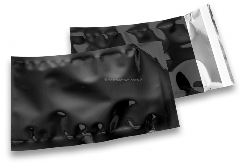 Coloured metallic foil envelopes black - 114 x 162 mm