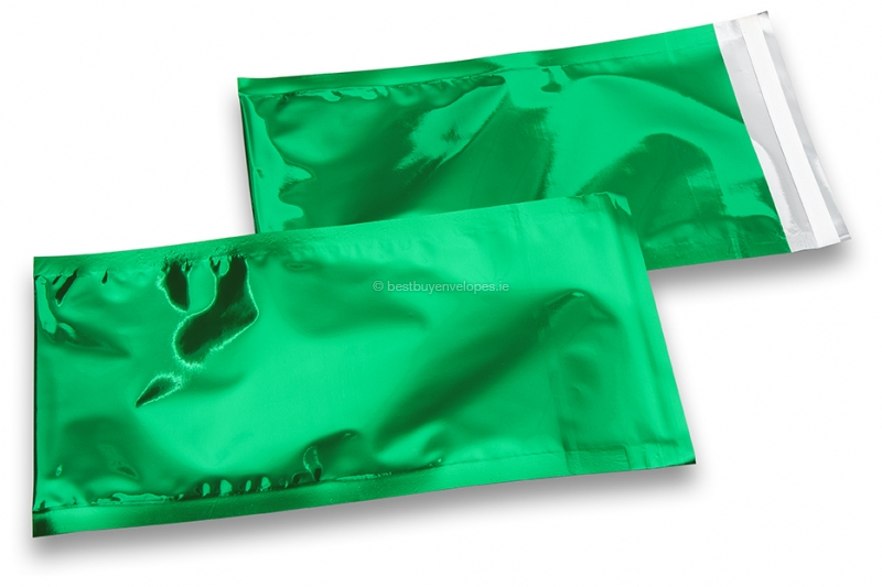 Coloured metallic foil envelopes green - 114 x 229 mm