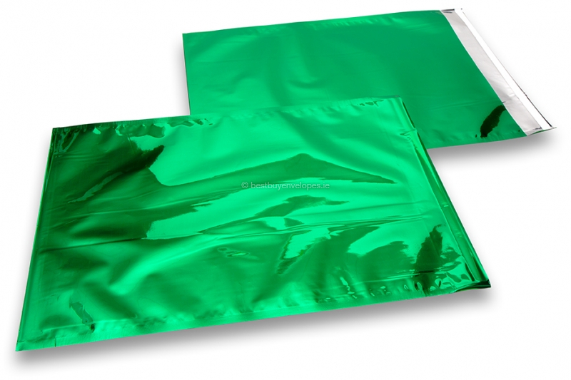Coloured metallic foil envelopes green - 320 x 430 mm