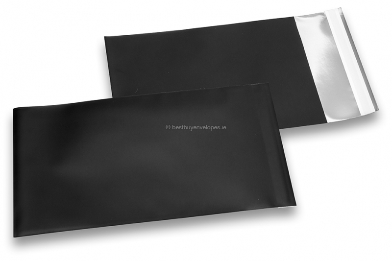 Black coloured matt metallic foil envelopes - 114 x 162 mm