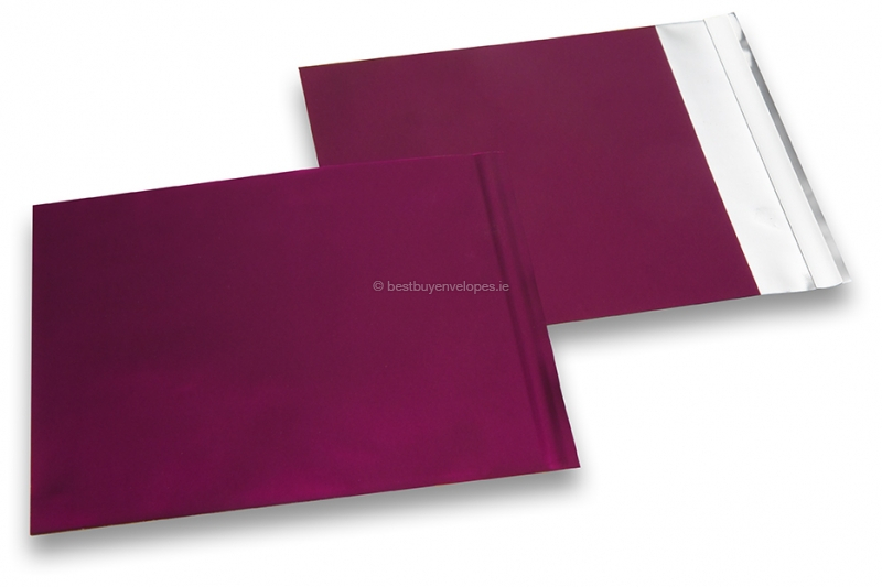 Burgundy coloured matt metallic foil envelopes - 165 x 165 mm