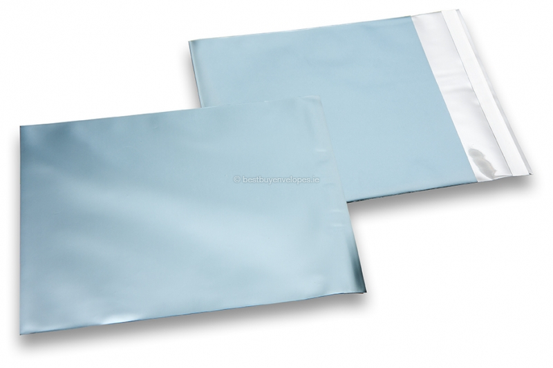 Ice blue coloured matt metallic foil envelopes - 165 x 165 mm
