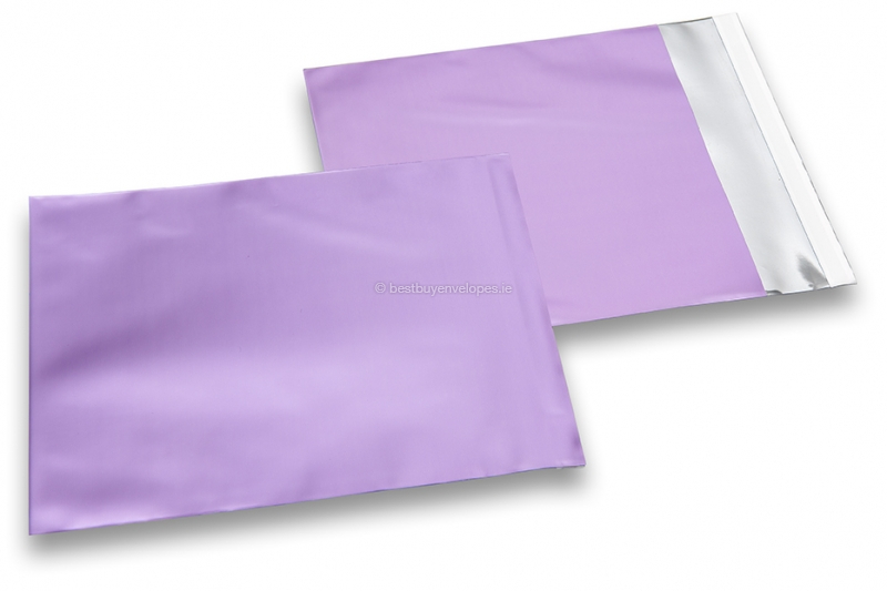 Lilac coloured matt metallic foil envelopes - 165 x 165 mm