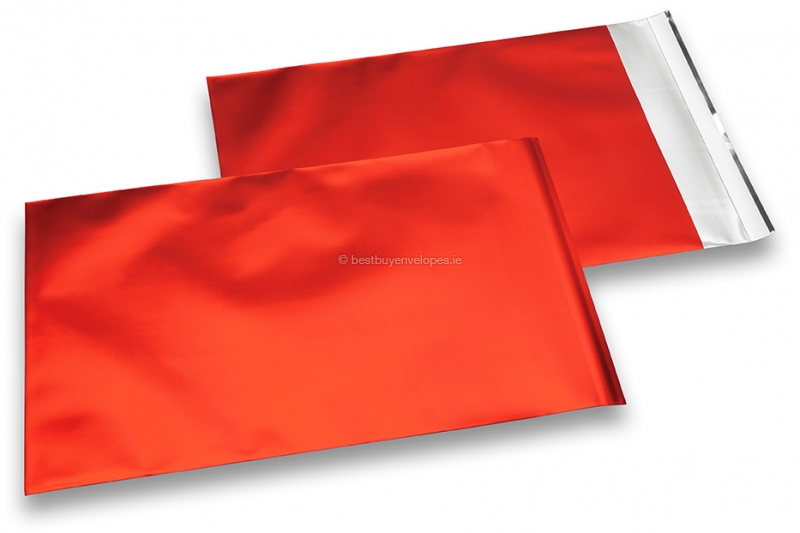 Red coloured matt metallic foil envelopes - 180 x 250 mm