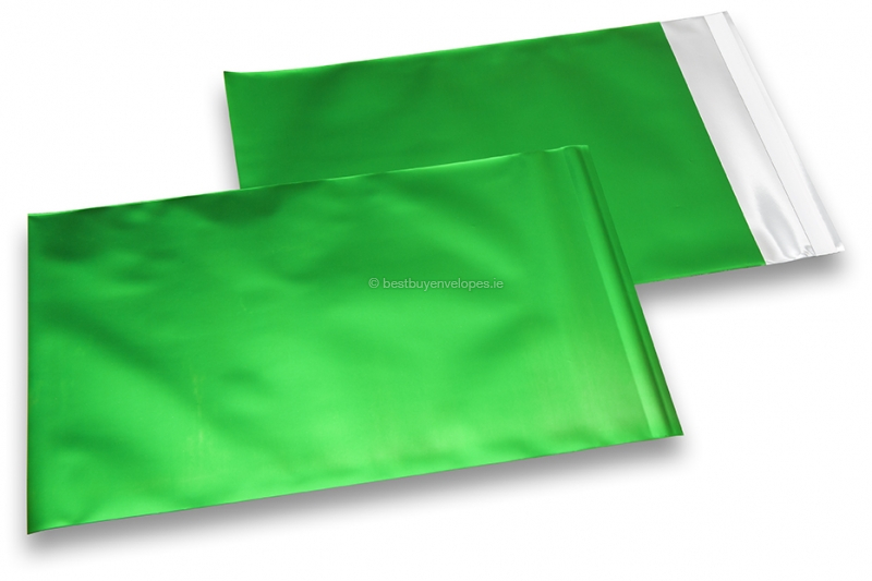 Green coloured matt metallic foil envelopes - 230 x 320 mm