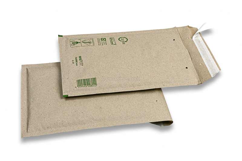Brown grass-paper bubble envelopes - 175 x 260 mm