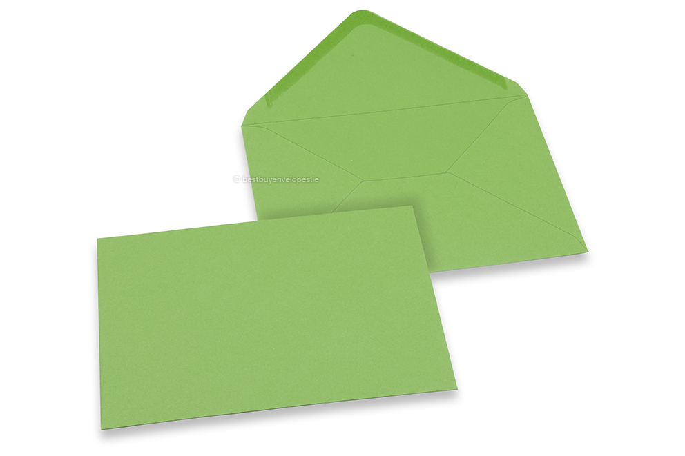 Coloured greeting card envelopes - apple green, 125 x 175 mm