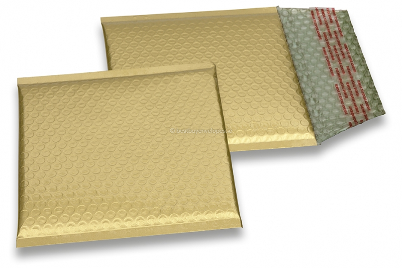 ECO matt metallic bubble envelopes - gold 165 x 165 mm