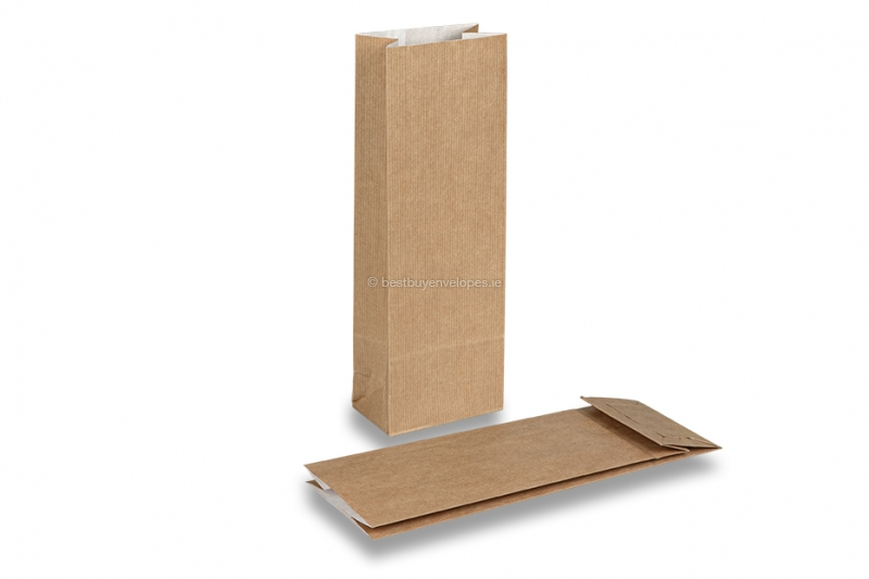 Block bottom paper bags brown - 105 x 65 x 298 mm without window, 500 ml