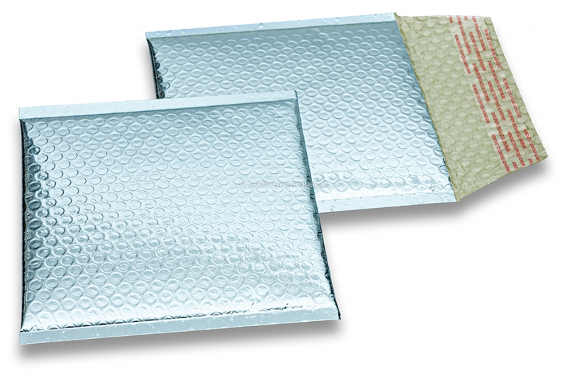 ECO metallic bubble envelopes - ice blue 165 x 165 mm