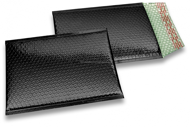 ECO metallic bubble envelopes - black 180 x 250 mm