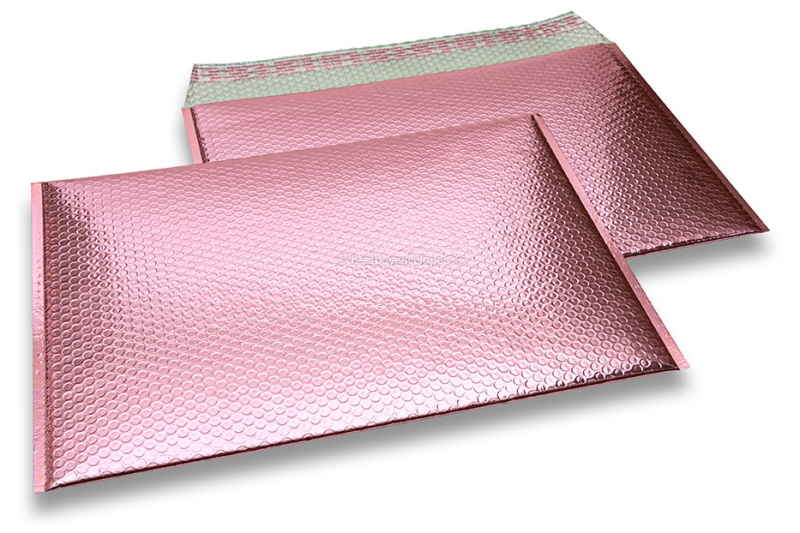 ECO metallic bubble envelopes - rose gold 320 x 425 mm
