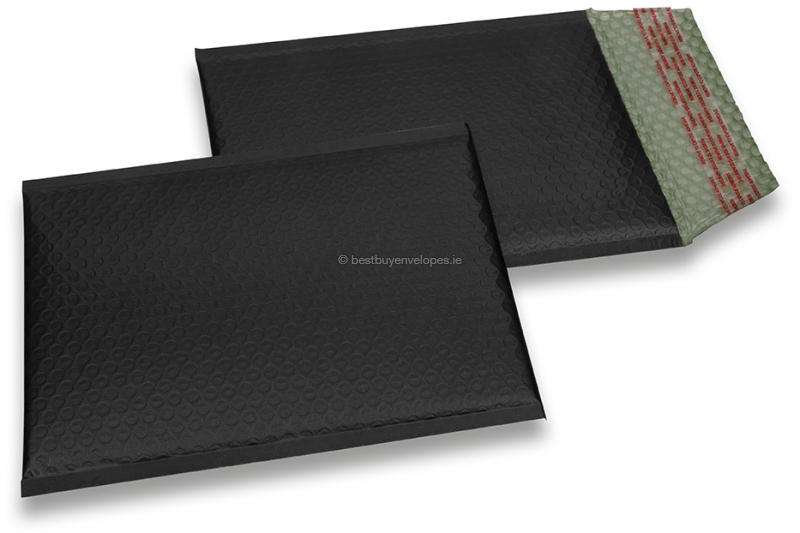 ECO matt metallic bubble envelopes - black 180 x 250 mm