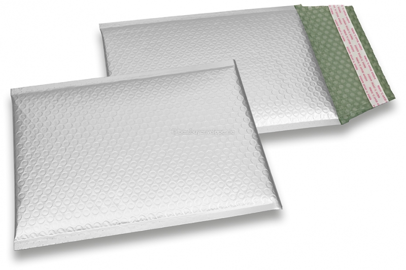 ECO matt metallic bubble envelopes - silver 180 x 250 mm
