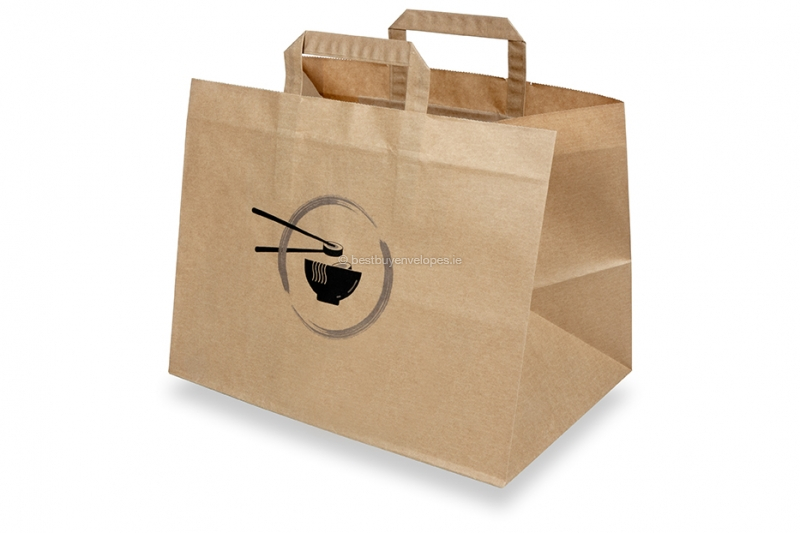 Paper take-away bags - brown + asian food