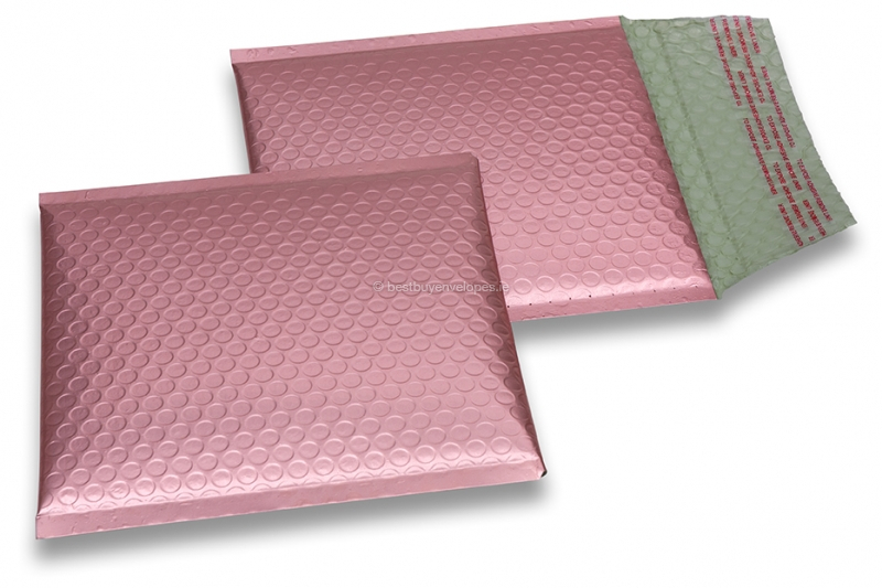 ECO matt metallic bubble envelopes - rose gold 165 x 165 mm