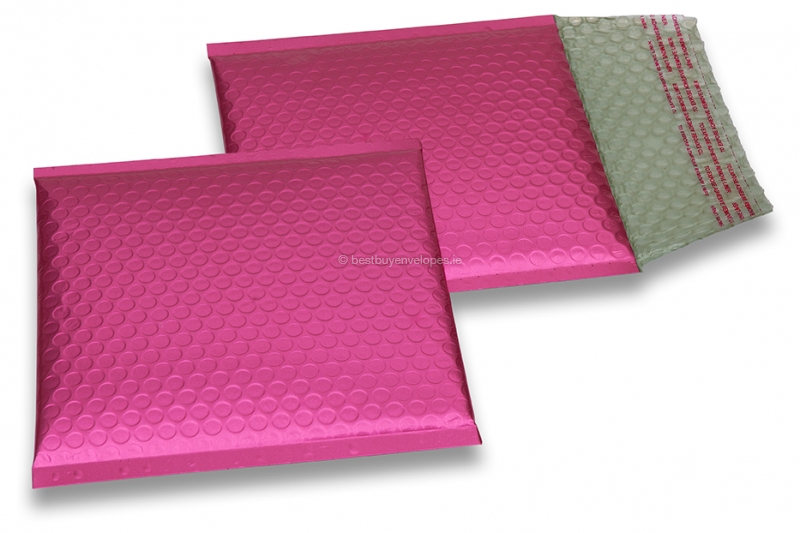 ECO matt metallic bubble envelopes - pink 165 x 165 mm