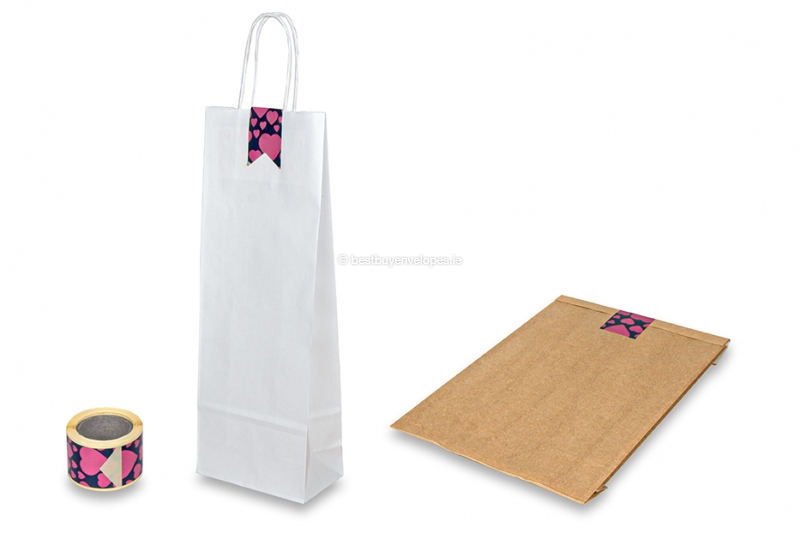 Elongated printed seals - hearts