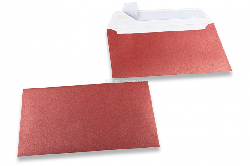 Red coloured mother-of-pearl envelopes - 114 x 162 mm