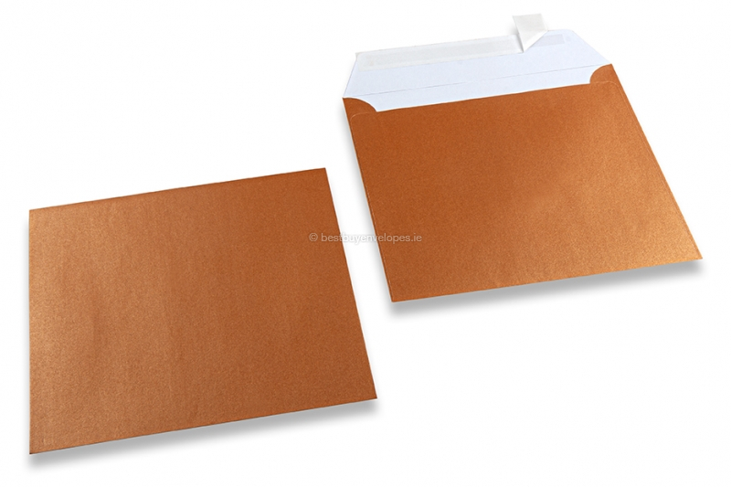 Copper coloured mother-of-pearl envelopes - 155 x 155 mm