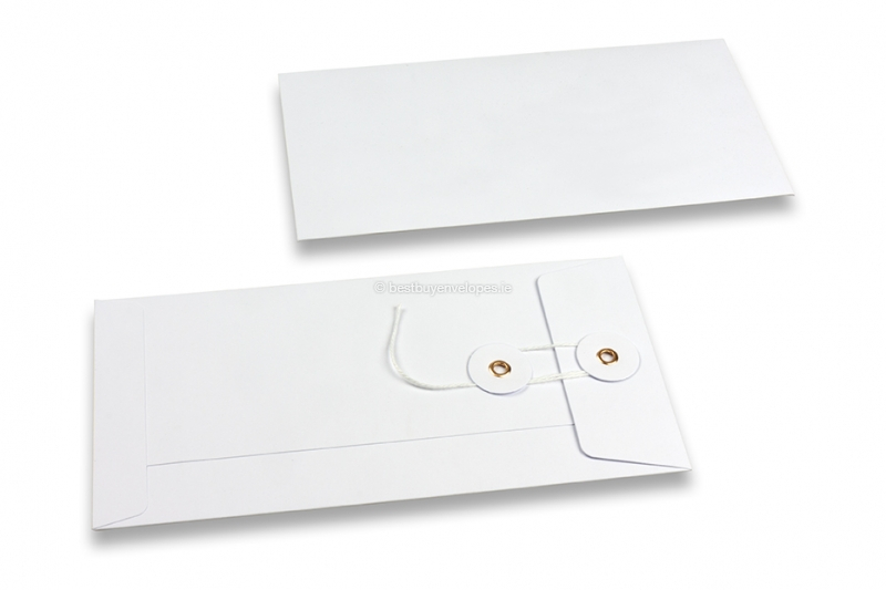 Envelopes with string and washer closure - 110 x 220 mm, white