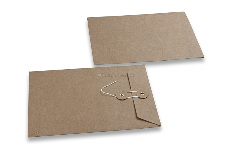 Envelopes with string and washer closure - 162 x 229 mm, brown kraft