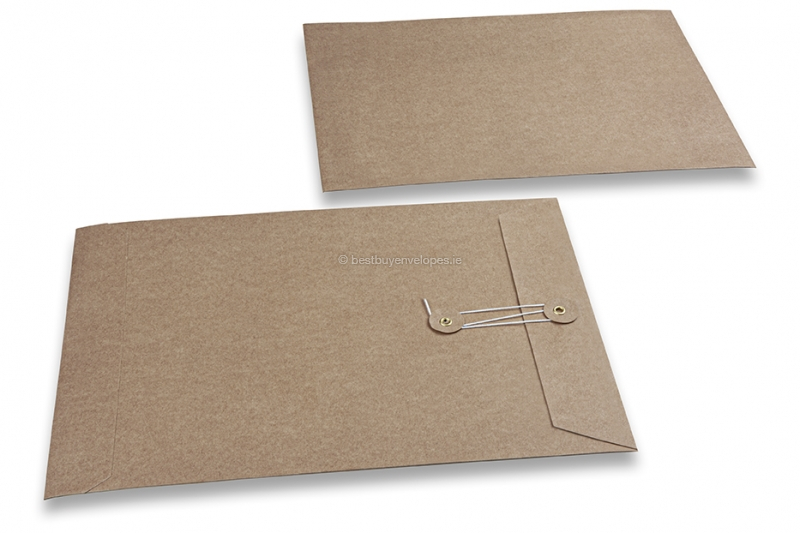 Envelopes with string and washer closure - 229 x 324 mm, brown kraft