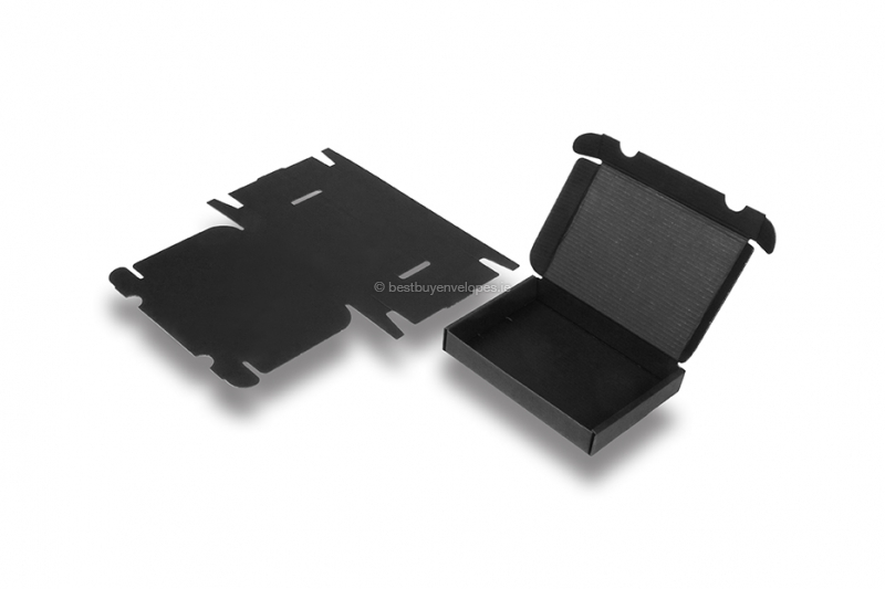 Black shipping boxes  - black interior, 160 x 120 x 25 mm
