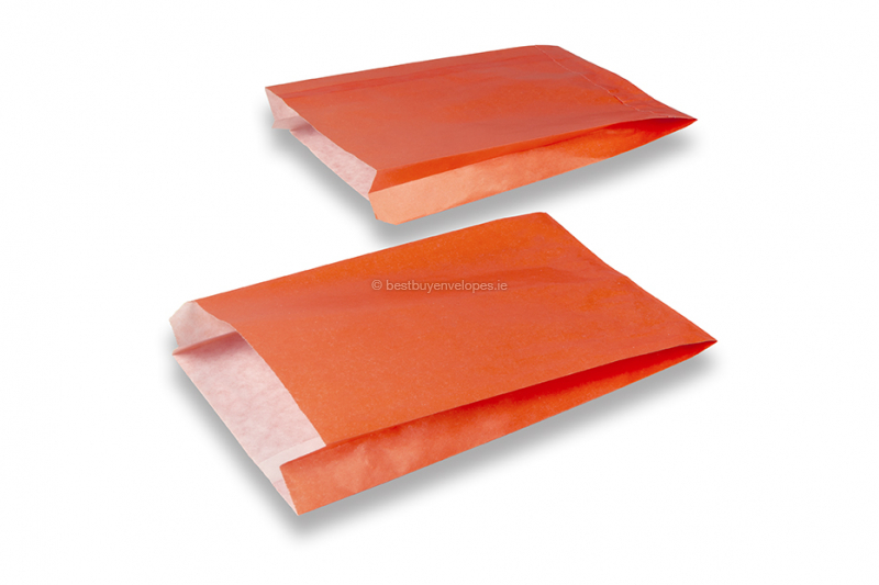 Coloured paper bags - orange, 150 x 210 x 40 mm