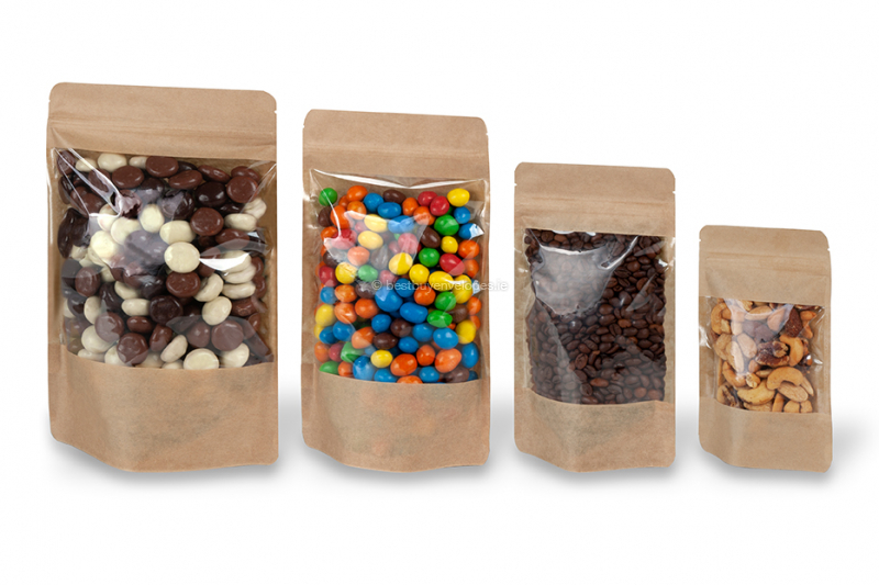 Stand up pouches with large window