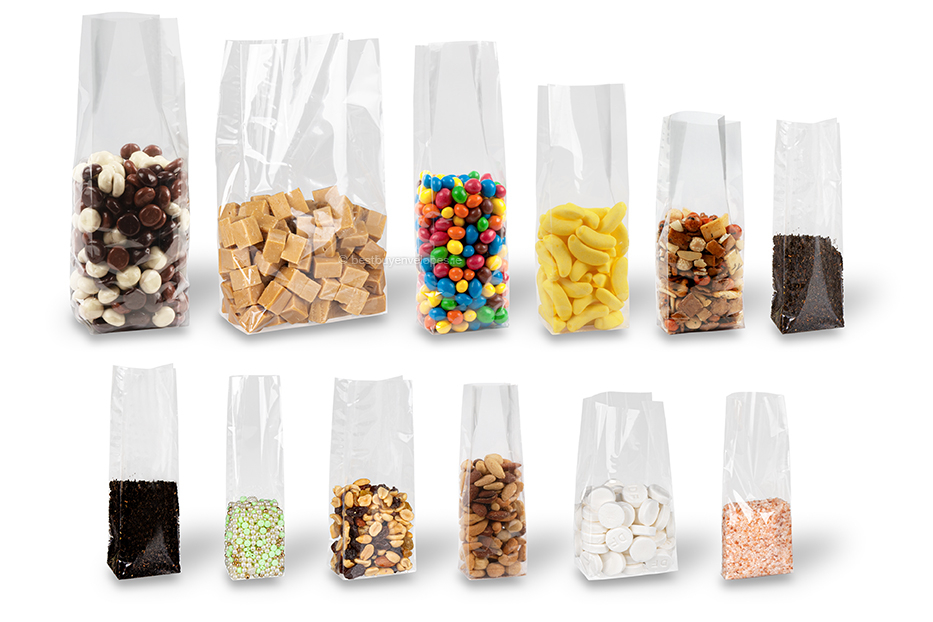 Transparant block bottom bags