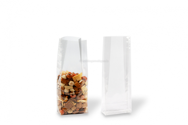 Transparant block bottom bags - 75 x 210 x 50 mm, 500 ml