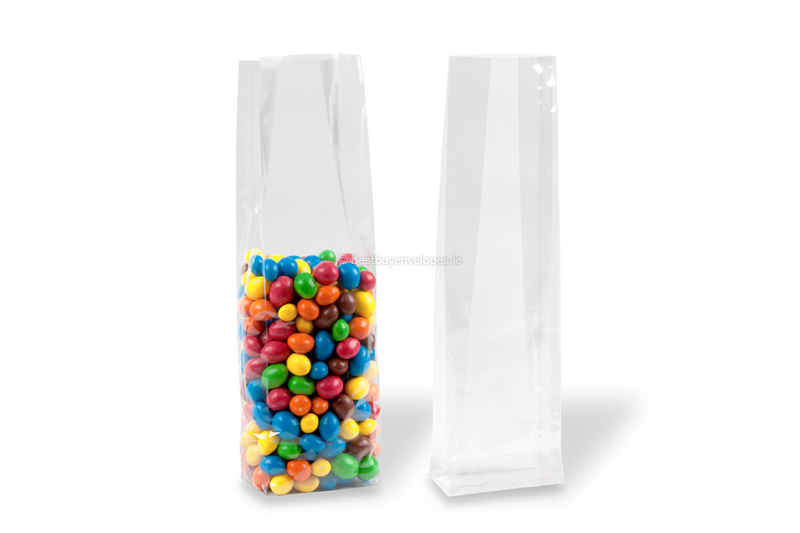 Transparant block bottom bags - 80 x 280 x 50 mm, 850 ml