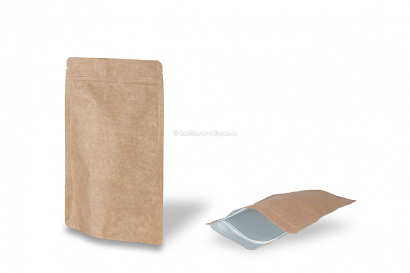 Brown kraft stand up pouches - 160 x 270 x 80 mm, 750 ml