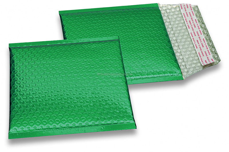 ECO metallic bubble envelopes - green 165 x 165 mm