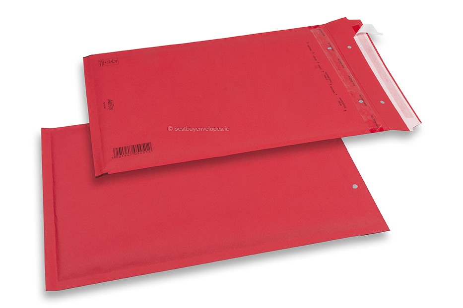 Coloured air-cushioned envelopes - Red, 80 gr 230 x 324 mm