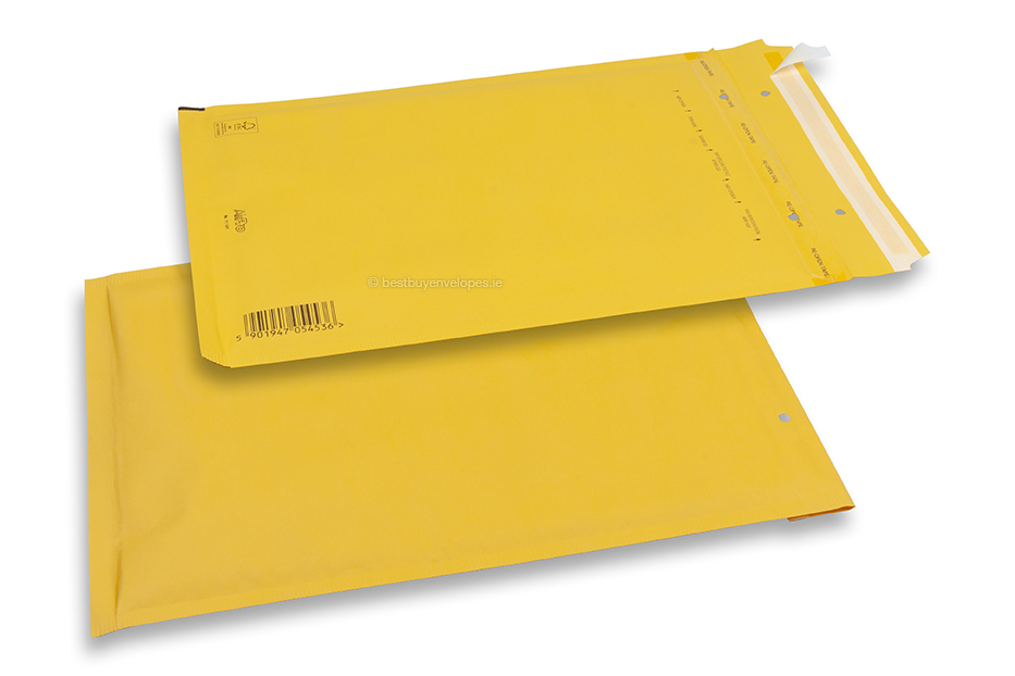 Coloured air-cushioned envelopes - Yellow, 80 gr 230 x 324 mm