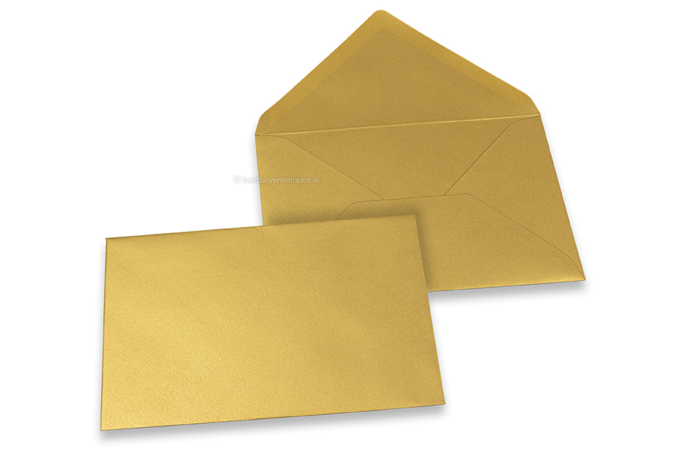 Coloured greeting card envelopes - gold metallic, 114 x 162 mm