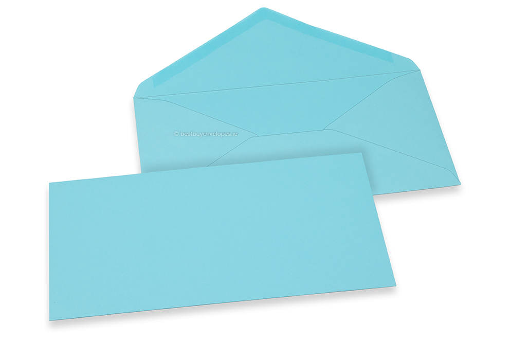 Coloured greeting card envelopes - sky blue, 110 x 220 mm