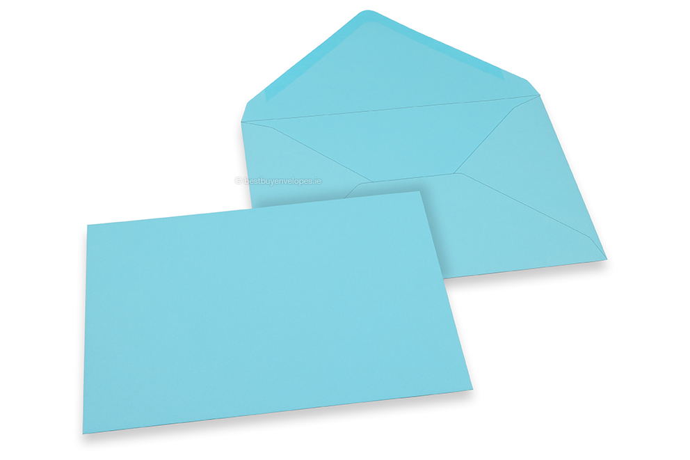 Coloured greeting card envelopes - sky blue, 162 x 229 mm