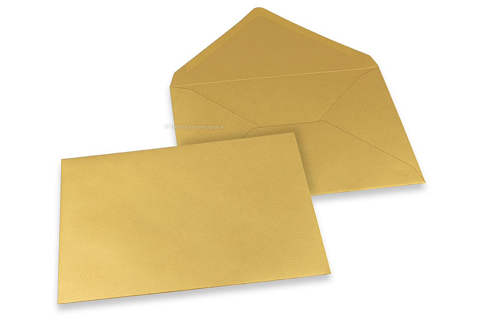 Coloured greeting card envelopes - gold metallic, 162 x 229 mm