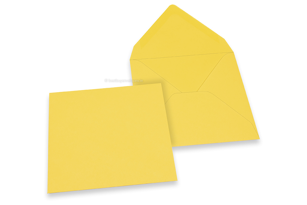 Coloured greeting card envelopes - buttercup yellow, 155 x 155 mm