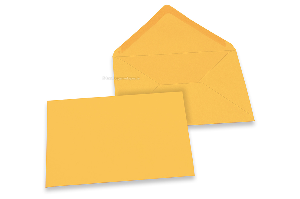 Coloured greeting card envelopes - yellow-gold, 114 x 162 mm
