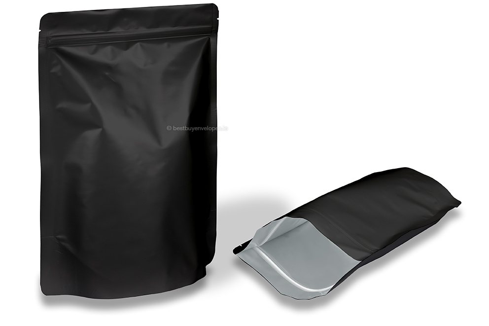Stand up pouches matt black - 200 x 300 x 100 mm, 1800 ml