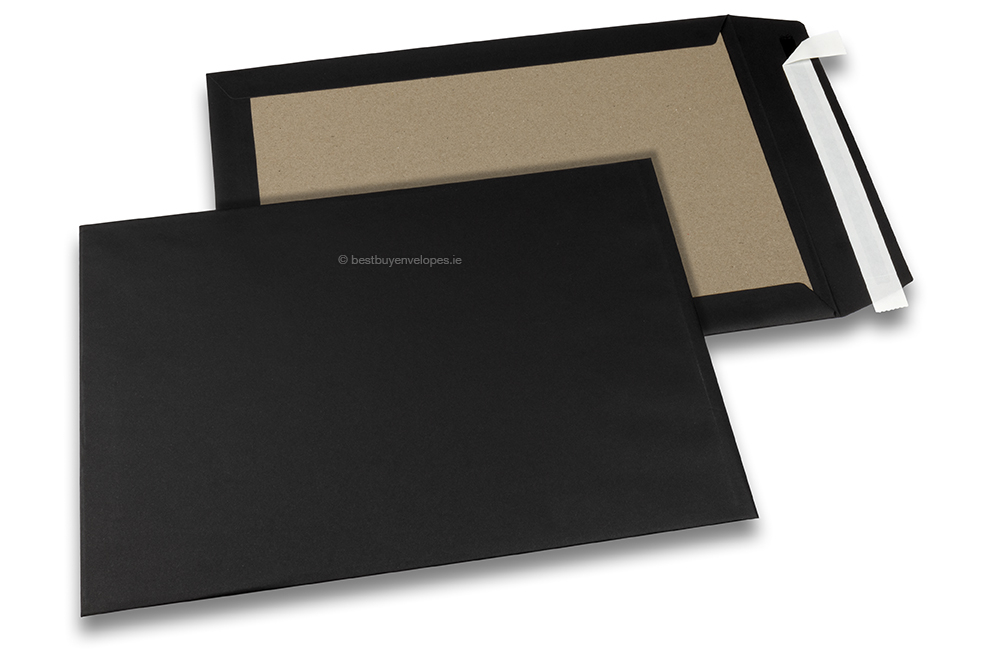 Coloured board-backed envelopes - Black, 229 x 324 mm