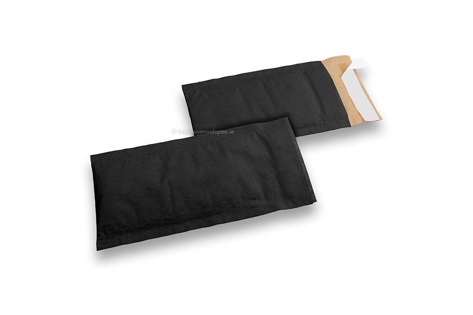 Paper padded envelopes - black, 100 x 165 mm