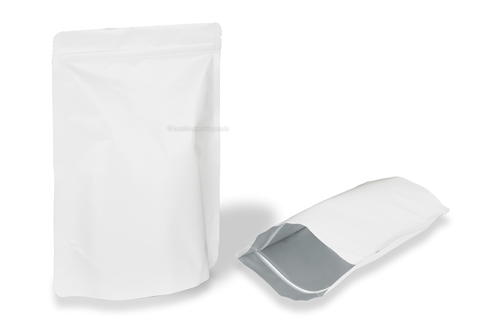 White kraft stand up pouches - 200 x 300 x 100 mm, 1800 ml