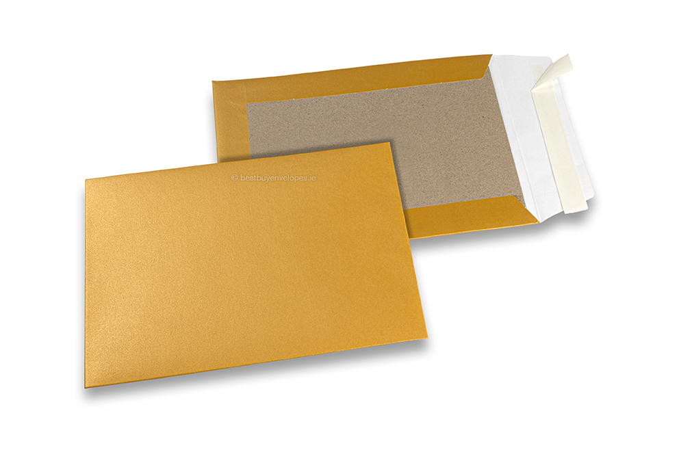 Coloured board-backed envelopes - Gold, 162 x 229 mm
